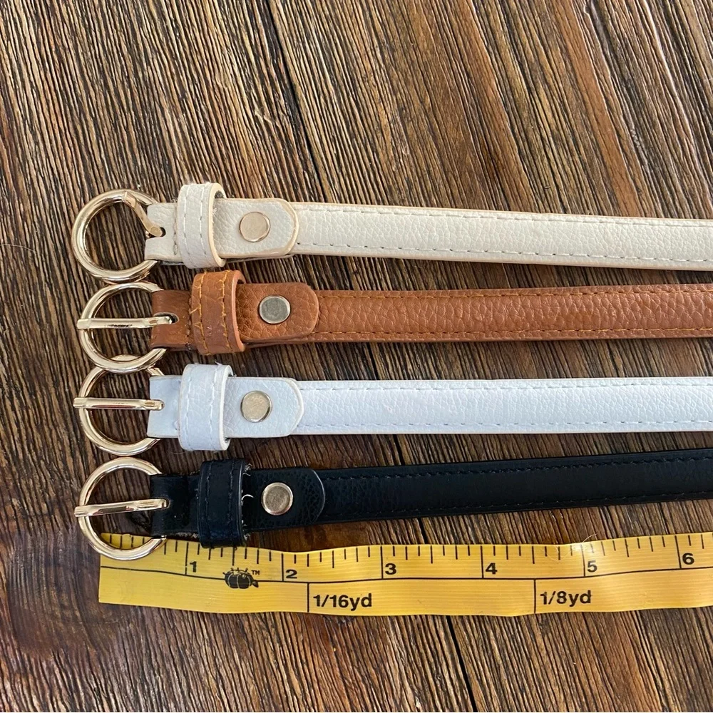 Set of girls faux leather belts